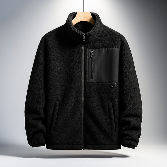 Hustleshop Fleece Zip-Up Jacket – Soft, Cozy, and Stylish Winter Wear
